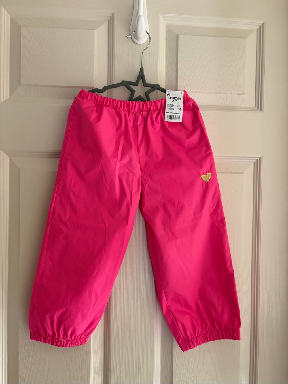 OshKosh B'gosh Bright Hot Pink Girls' Jogger Pants with Heart Accent